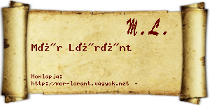 Mór Lóránt névjegykártya