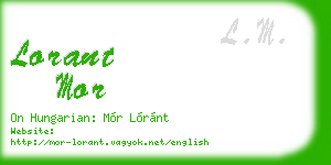 lorant mor business card